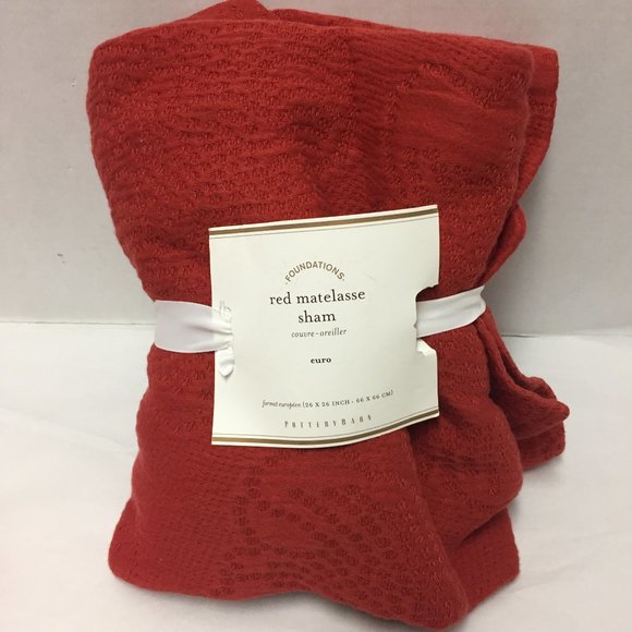 Pottery Barn Other - Pottery Barn Sham Red Matelasse Euro